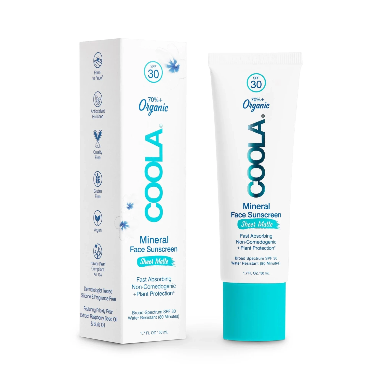 Coola Mineral Face Organic Sunscreen Lotion Sheer Matte SPF 30 1 Coola Mineral Face Organic Sunscreen Lotion Sheer Matte SPF 30