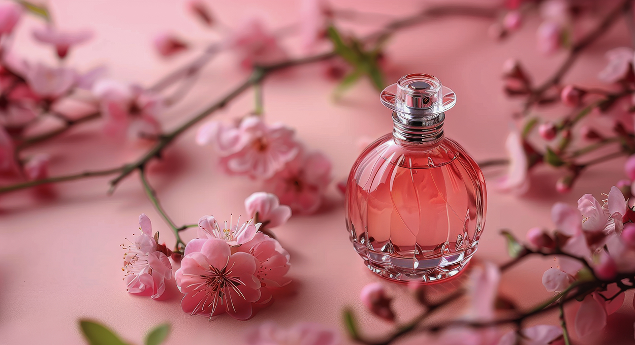 Glamelix Sales Store -Glamelix Sales Store vecteezy ai generated perfume bottle next to pink flowers 41408598